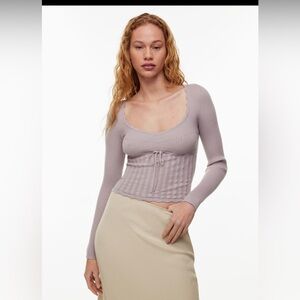 Aritzia Wilfred Soloist Sweater NWT morado grey rare size S